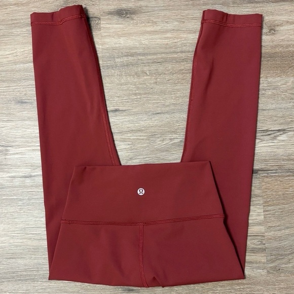 Lululemon Wunder Under Crop High Rise Leggings Size 4 In Brick Rose 21" - Picture 1 of 7